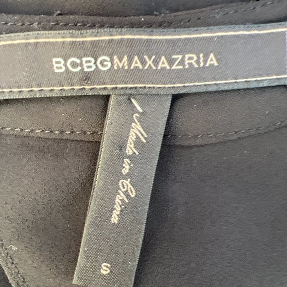 BCBGMaxAzria Open Back Jewel Beaded Embellished Georgette Blouse Black Size S - Picture 6 of 7